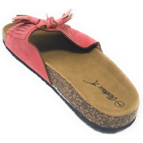 Women Cushioned Cork Slide Sandals in Red * - Picture 2 of 3